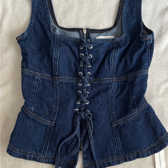 Reformation Blue Denim Corset Top - Picture 4 of 8